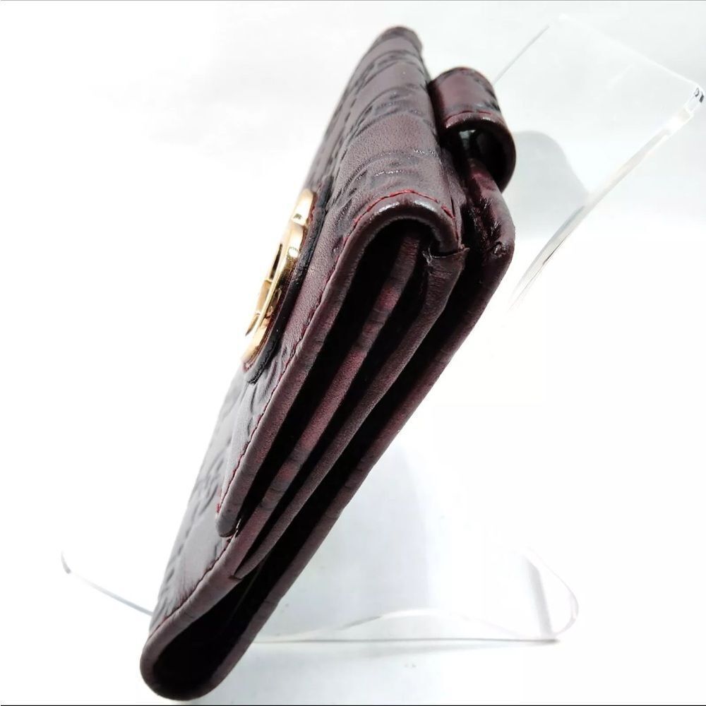 Gucci Burgundy Bifold Wallet Guccissima Lovely Heart French Flap Compact Wallet - Picture 3 of 8